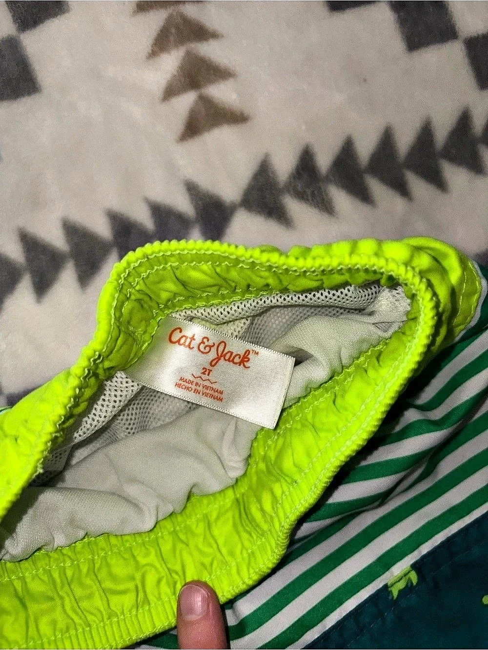 Cat & Jack Boys Swim Trunks Set Blue & Green Size 3T Like New
